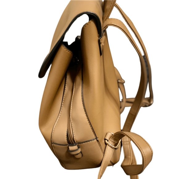 Brown Backpack | Faux Leather Bag - Picture 3 of 6